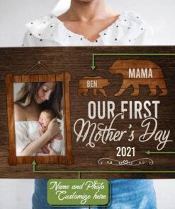 Personalized Photo Our First Mother's Day - 1st Mothers Day Gifts Framed Canvas Prints - Unframed Poster