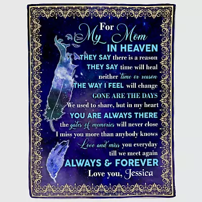 Personalized Memorial Gifts for Loss of Mother Fleece Blanket - Premium Sherpa Blanket - Woven Blanket