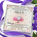 You Loved Him First Mother-In-Law Love Knot Pendant Necklace