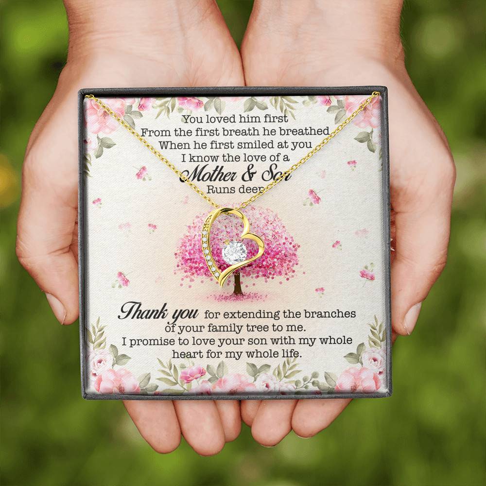You Loved Him First Mother-In-Law Forever Love Pendant Necklace
