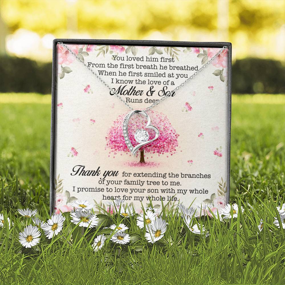 You Loved Him First Mother-In-Law Forever Love Pendant Necklace