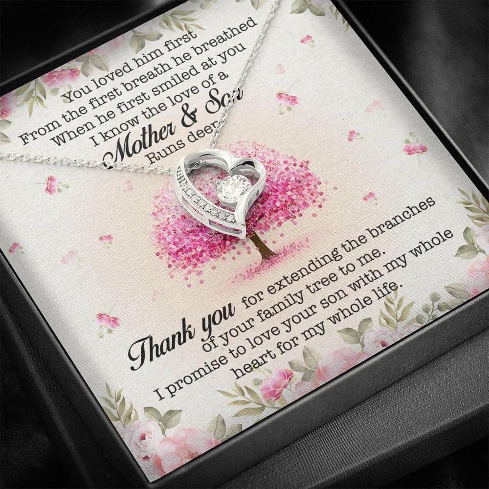 You Loved Him First Mother-In-Law Forever Love Pendant Necklace