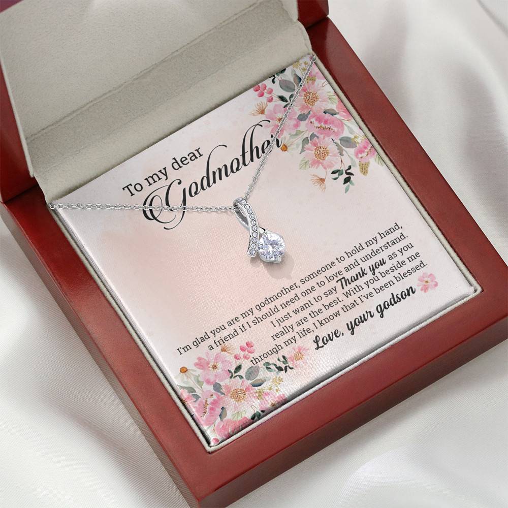 Godson To My Dear Godmother I'm Glad You Are My Godmother Alluring Beauty Necklace