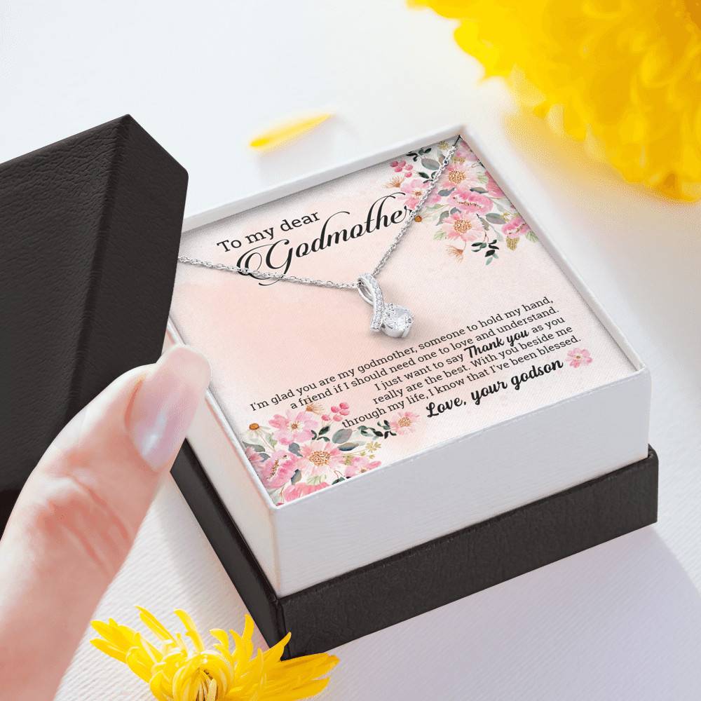 Godson To My Dear Godmother I'm Glad You Are My Godmother Alluring Beauty Necklace