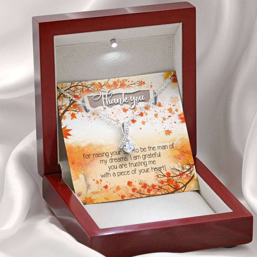 Thank You for Raising Your Son to Be the Man of My Dreams Mother-In-Law Alluring Pendant Necklace
