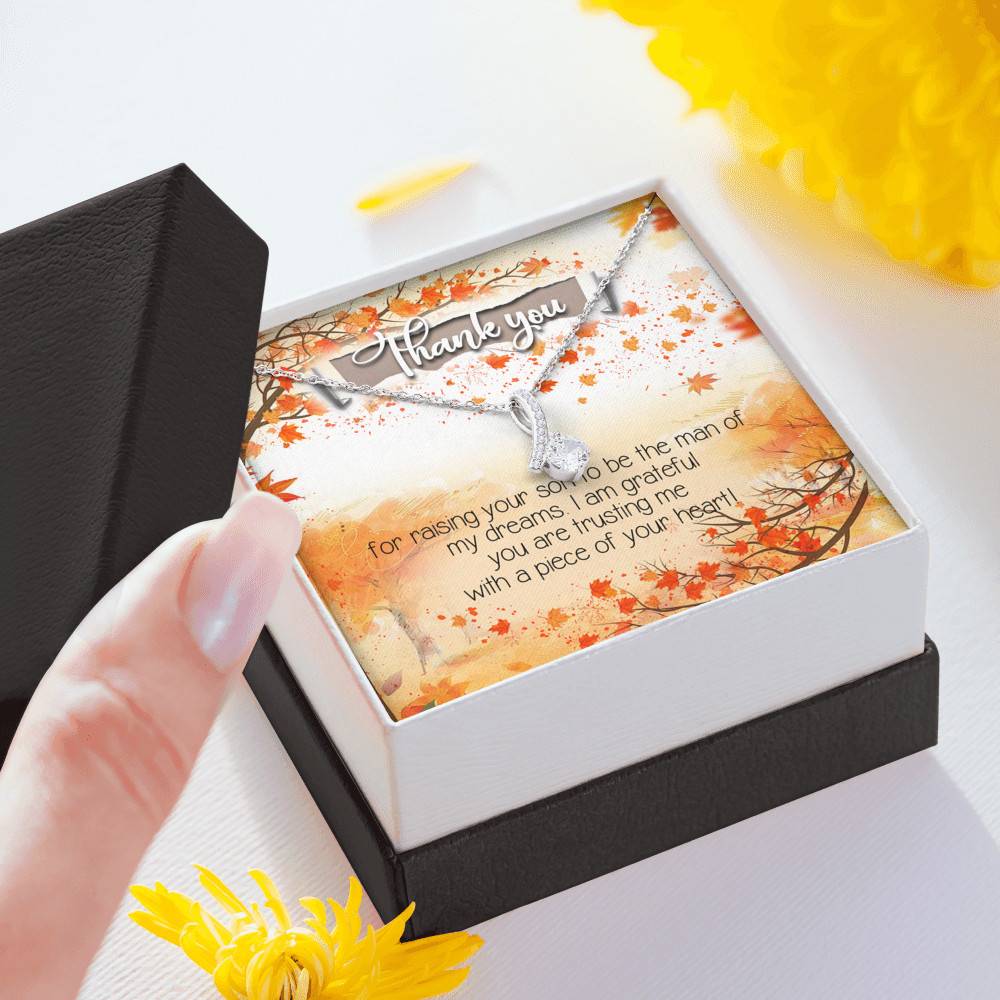 Thank You for Raising Your Son to Be the Man of My Dreams Mother-In-Law Alluring Pendant Necklace