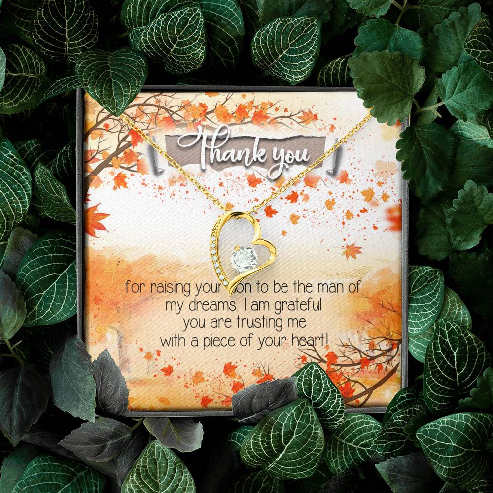 Thank You for Raising Your Son to Be the Man of My Dreams Mother-In-Law Forever Love Pendant Necklace