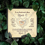 Personalized Text To My Boyfriend's Mom Saying I'm His Lucky Girlfriend Saying Interlocking Hearts Necklace