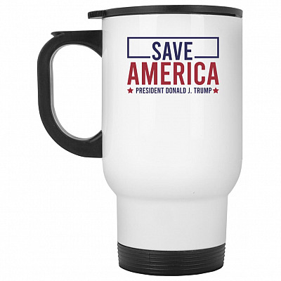 14 oz. White Travel Mug
