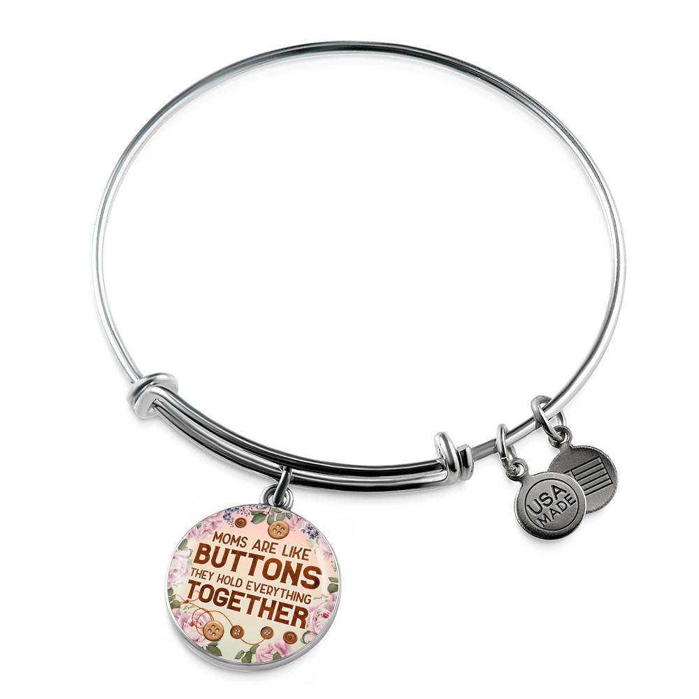 Moms Are Like Buttons They Hold Everything Together Circle Pendant Necklace