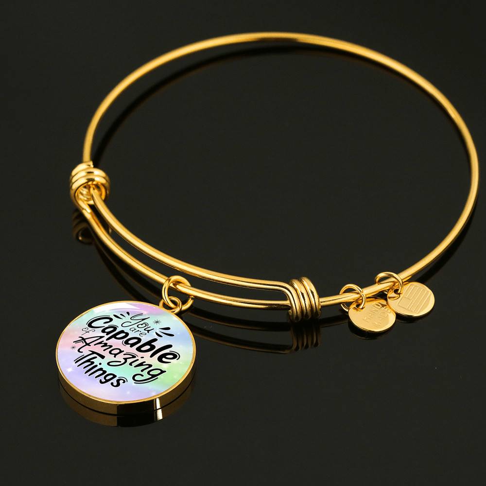 You Are Capable of Amazing Things Circle Pendant Necklace