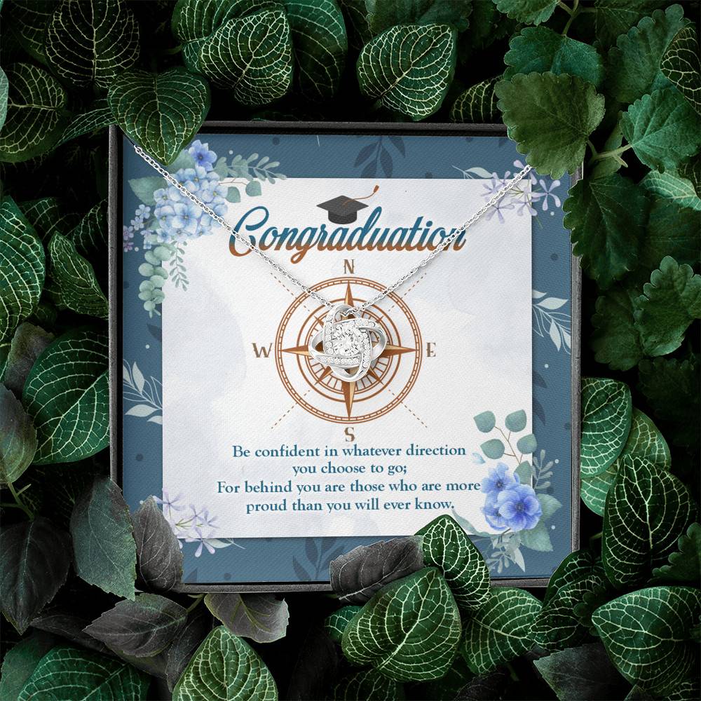 Graduation Compass Class Of 2021 Gift - Be Confident In Whatever Direction You Choose Love Knot Necklaces