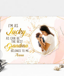 Alternative view of Personalized Photo I'm as Lucky as Can Be the Best Grandma Belongs to Me Framed Canvas - Unframed Poster