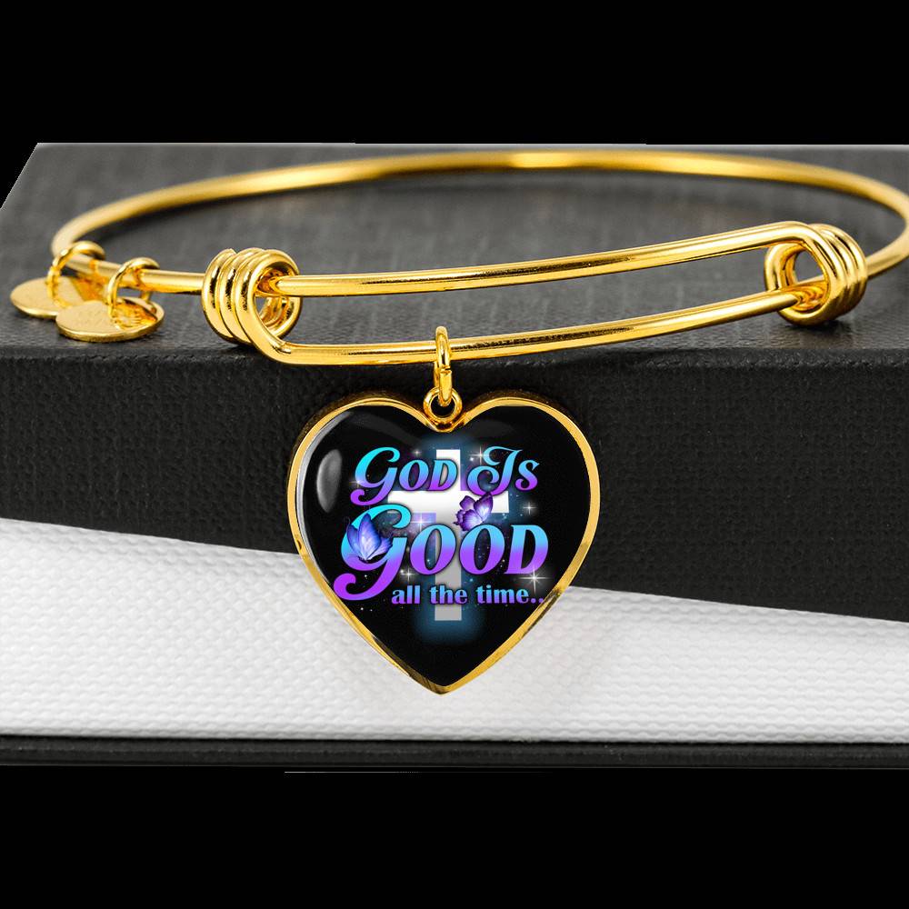 God Is Good All The Time Heart Pendant Necklace - Christian Jewelry Gift For Women