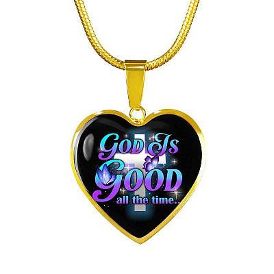 God Is Good All The Time Heart Pendant Necklace - Christian Jewelry Gift For Women