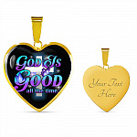 God Is Good All The Time Heart Pendant Necklace - Christian Jewelry Gift For Women