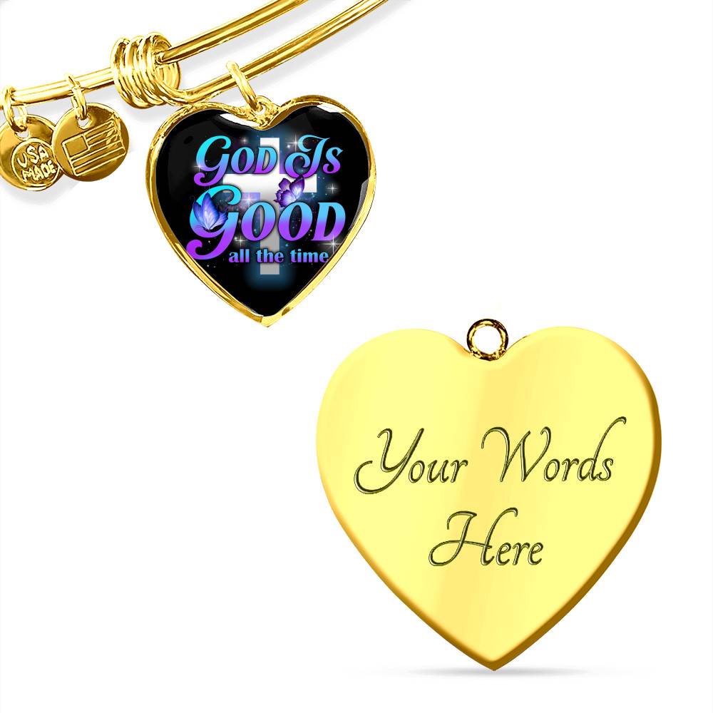 God Is Good All The Time Heart Pendant Necklace - Christian Jewelry Gift For Women