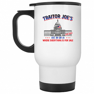 14 oz. White Travel Mug