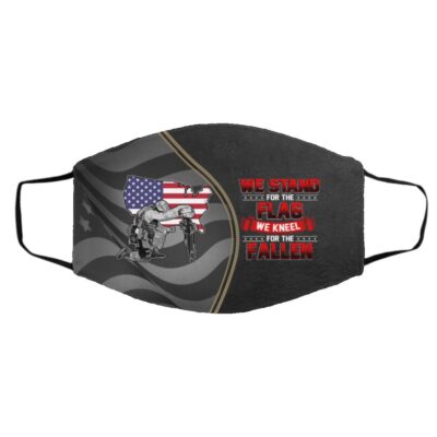 Flag Mask, White, Cloth Face Cover – Medium/Large