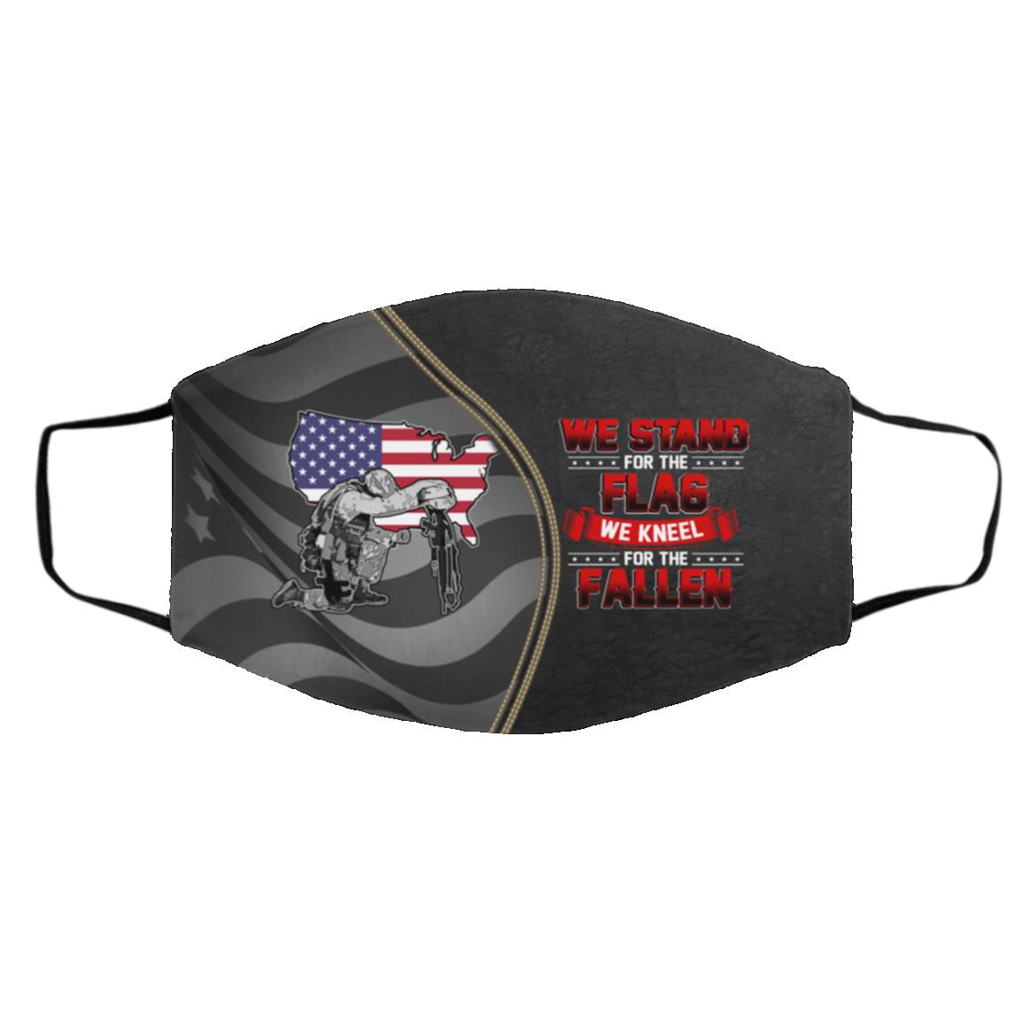 Flag Mask, White, Cloth Face Cover – Medium/Large