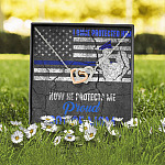I Once Protected Him Now He Protects Me Proud Police Mom American Flag Interlocking Hearts Pendant Necklace I Once Protected Him Now He Protects Me Proud Police Mom American Flag Interlocking Hearts Pendant Necklace