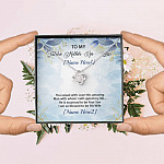 Personalized Text To My Future Mother-In-Law Saying I'm So Blessed To Be His Wife Saying Love Knot Necklace