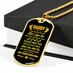 Footprint Daddy I May Just Be a Bump but I Love You More Than You'll Ever Know Dog Tag Pendant Necklace