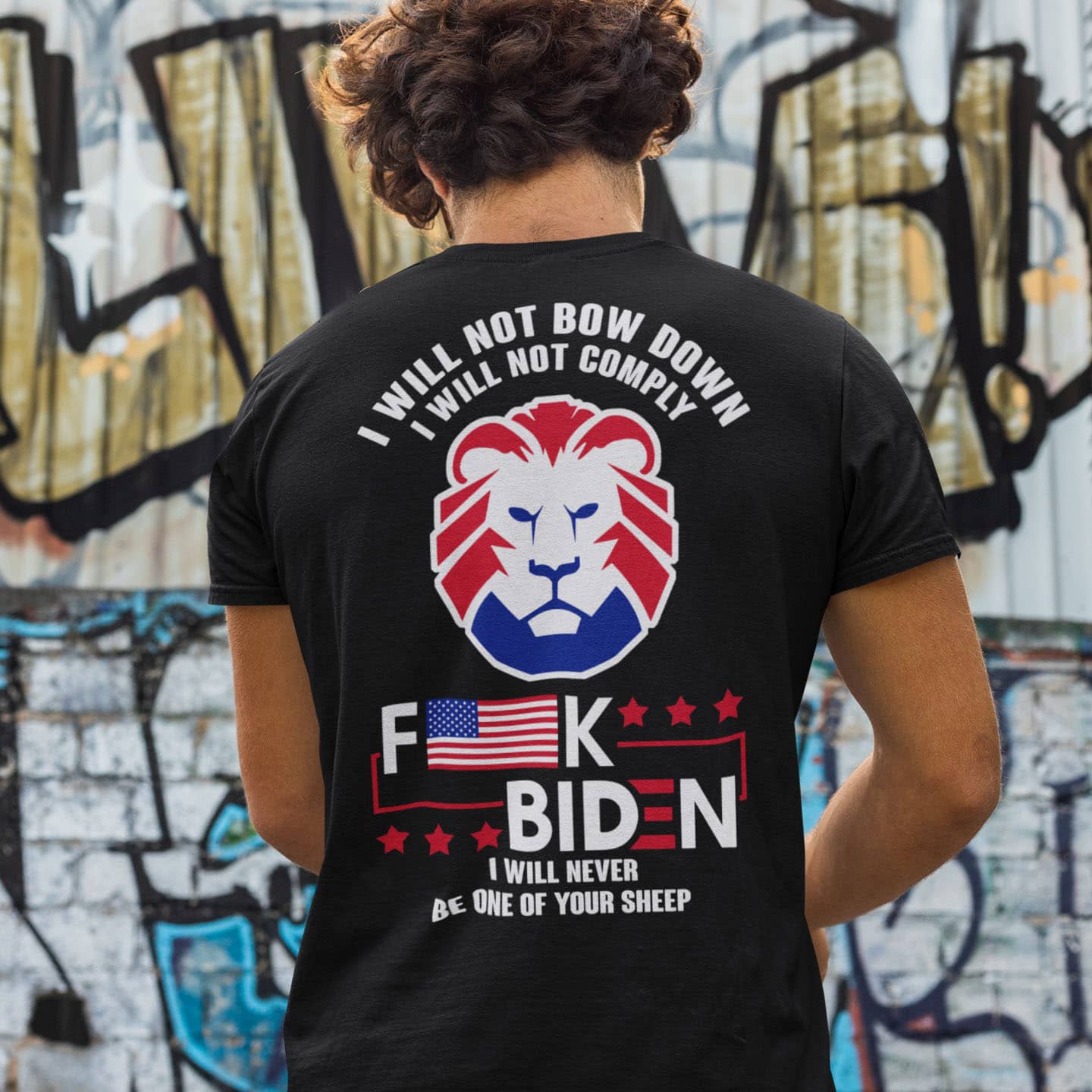 2VT. I Will Not Bow Down Fuck Biden back shirt mockup
