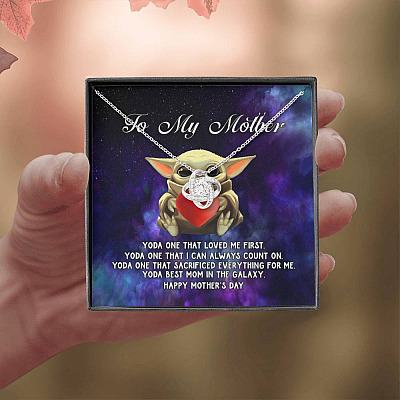To My Mother Yoda One that Loved Me First Love Knot Necklace