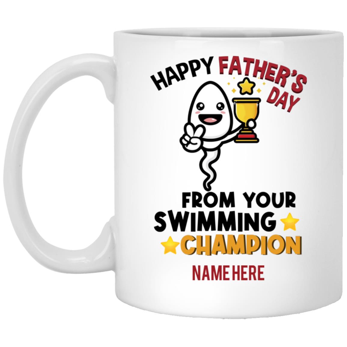 Personalized Funny Fathers Day, White, 11 oz. White Mug Personalized Funny Fathers Day, White, 11 oz. White Mug