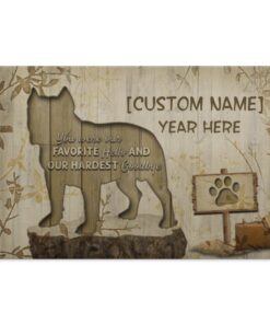 Personalized Pitbull canvas, White, 0.75'' Framed Canvas