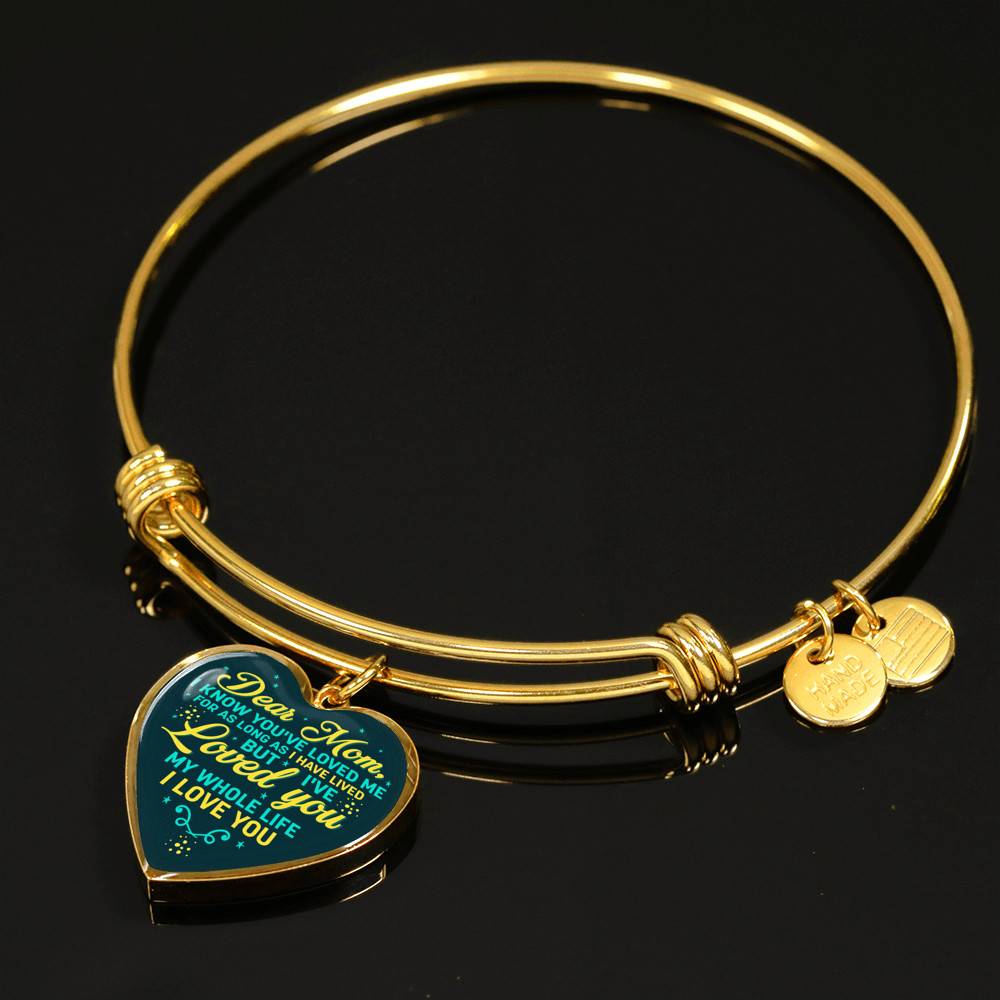 Dear Mom I Know You've Loved Me For As Long As I Have Lived But I've Loved You Heart Pendant Necklace - Bangle