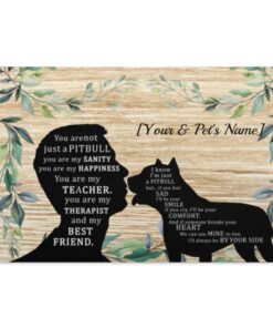 Personalized Pitbull, White, 0.75'' Framed Canvas