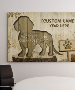 Alternative view of Personalized You Were Our Hardest Goodbye Dachshund Wrapped Framed Canvas Prints - Unframed Poster