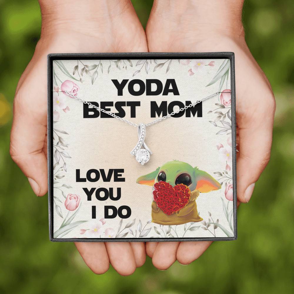 Baby Yoda Best Mom Love You I Do Alluring Beauty Pendant Necklace - Yoda Mother's Day Necklace Baby Yoda Best Mom Love You I Do Alluring Beauty Pendant Necklace - Yoda Mother's Day Necklace