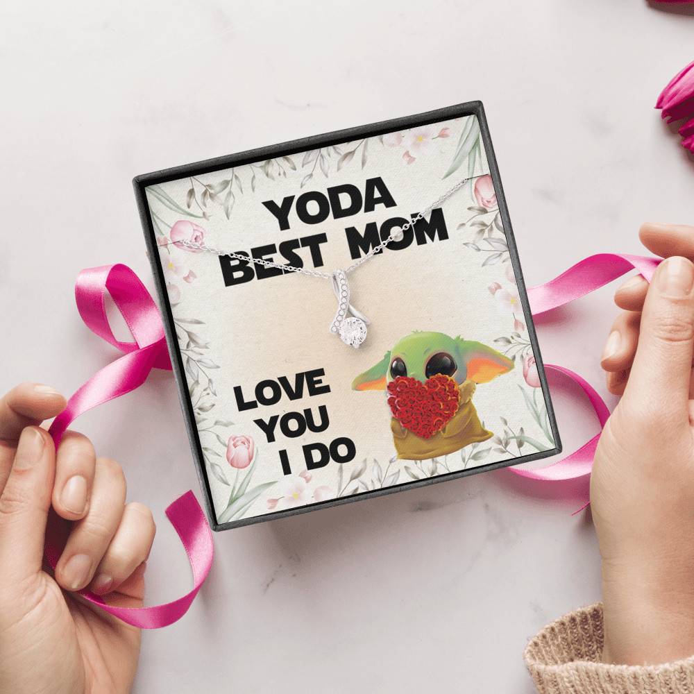 Baby Yoda Best Mom Love You I Do Alluring Beauty Pendant Necklace - Yoda Mother's Day Necklace Baby Yoda Best Mom Love You I Do Alluring Beauty Pendant Necklace - Yoda Mother's Day Necklace