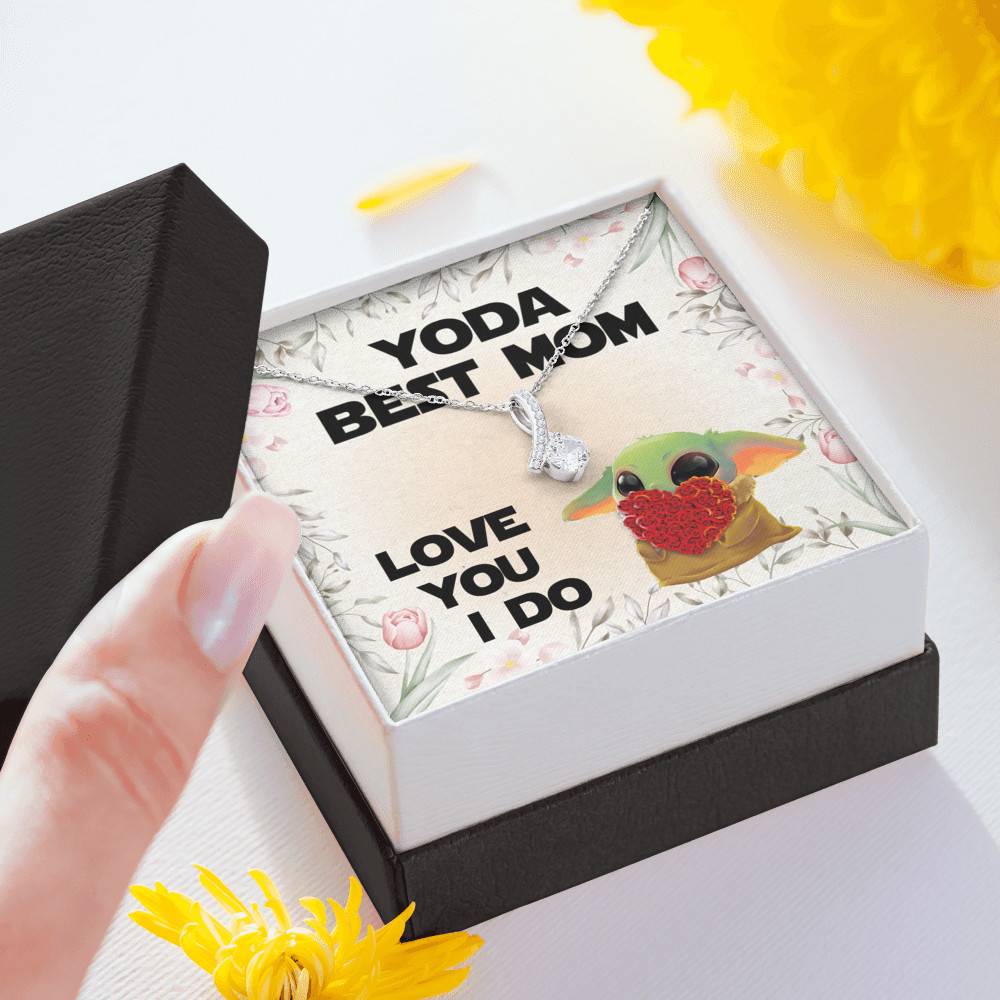 Baby Yoda Best Mom Love You I Do Alluring Beauty Pendant Necklace - Yoda Mother's Day Necklace Baby Yoda Best Mom Love You I Do Alluring Beauty Pendant Necklace - Yoda Mother's Day Necklace
