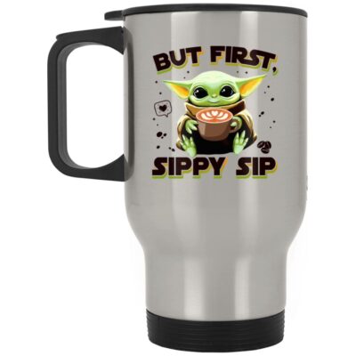 14 oz. Silver Travel Mug