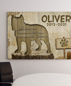 Alternative view of Personalized You Were Our Hardest Goodbye Pitbull Wrapped Framed Canvas Prints - Unframed Poster