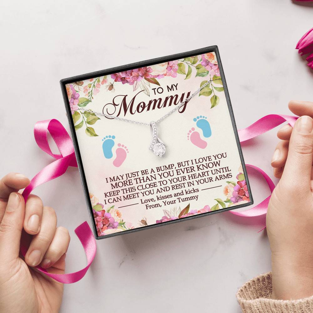 To My Mommy I May Just Be A Bump But I Love You More Than You Ever Know Alluring Beauty Necklace Necklace