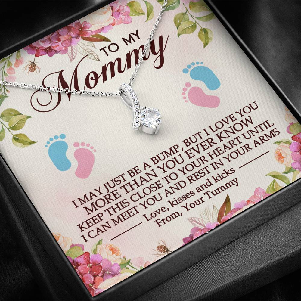 To My Mommy I May Just Be A Bump But I Love You More Than You Ever Know Alluring Beauty Necklace Necklace