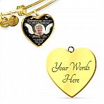 Personalized Photo Remembering You Is Easy I Do It Everyday Sympathy Heart Pendant Necklace - Bangle