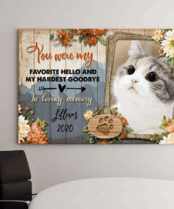 Alternative view of Custom Photo You Were My Favorite Hello And Hardest Goodbye Framed Canvas - Pet Memorial Unframed Poster