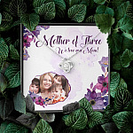Personalized Photo Mother Of Three We Love You Mom Custom Image Love Knot Pendant Necklace