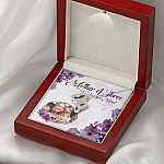 Personalized Photo Mother Of Three We Love You Mom Custom Image Double Hearts Pendant Necklace