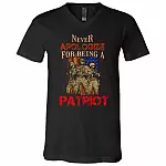 Patriot Veteran Shirt Never, Black, V-Neck T-Shirt Patriot Veteran Shirt Never, Black, V-Neck T-Shirt
