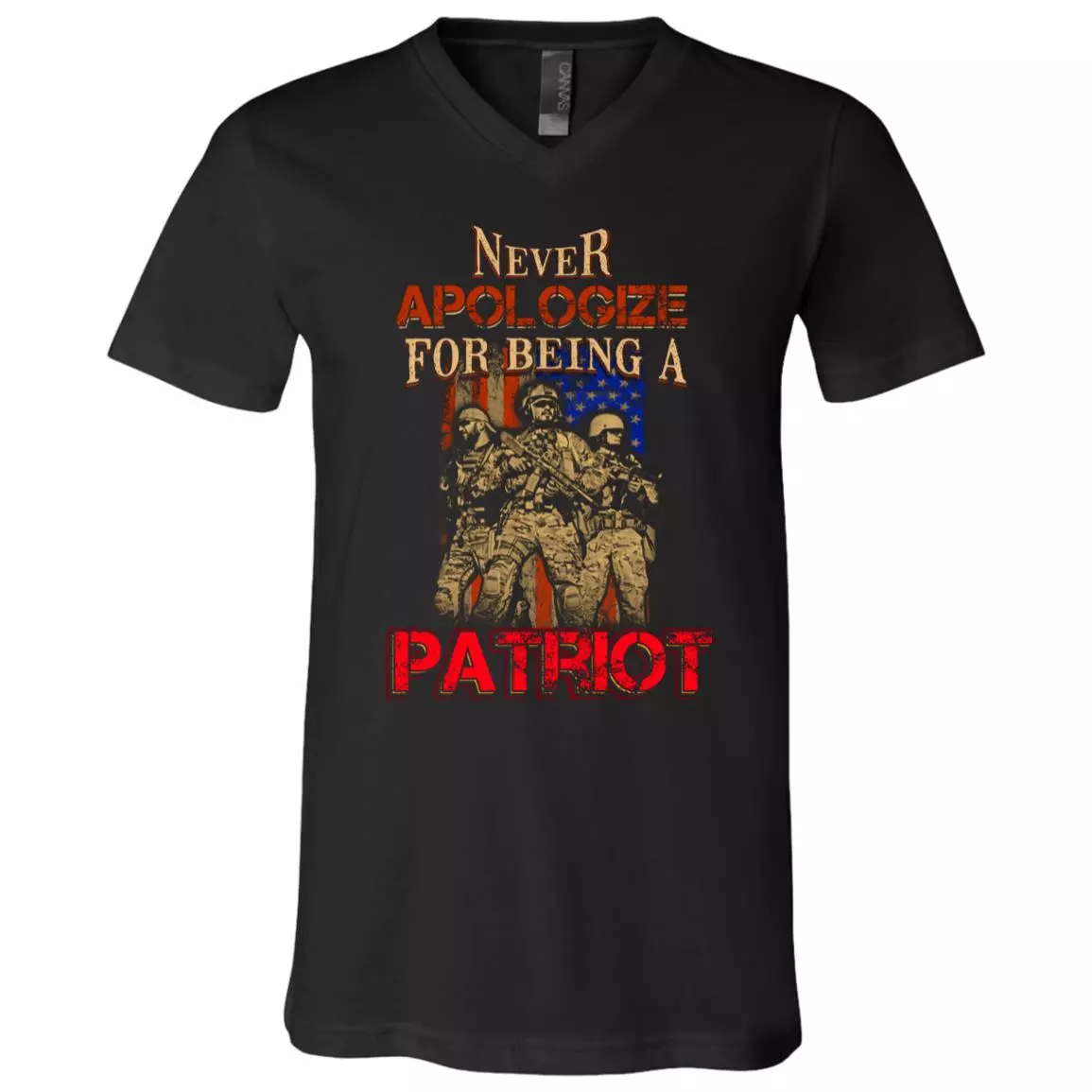 Patriot Veteran Shirt Never, Black, V-Neck T-Shirt Patriot Veteran Shirt Never, Black, V-Neck T-Shirt