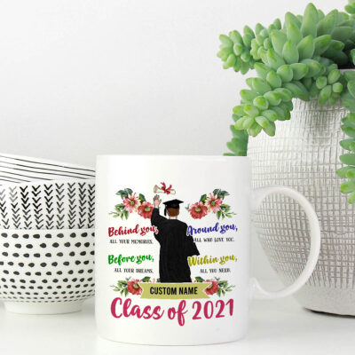 Alternative view of Personalized Class of Senior 2021 Coffee Mug - Congrats Male Graduation Gifts Travel Bottle