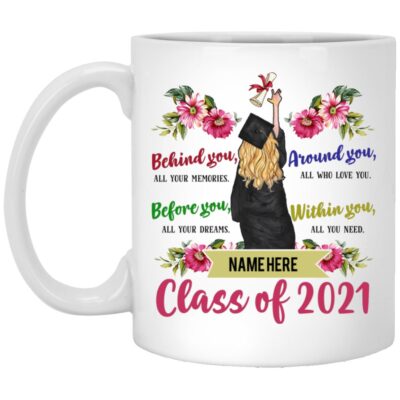 Personalized Class of Senior 2021, White, 11 oz. White Mug