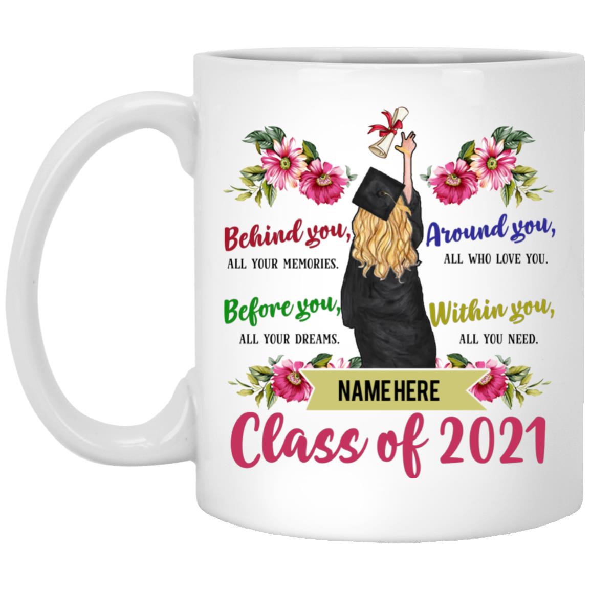 Personalized Class of Senior 2021, White, 11 oz. White Mug